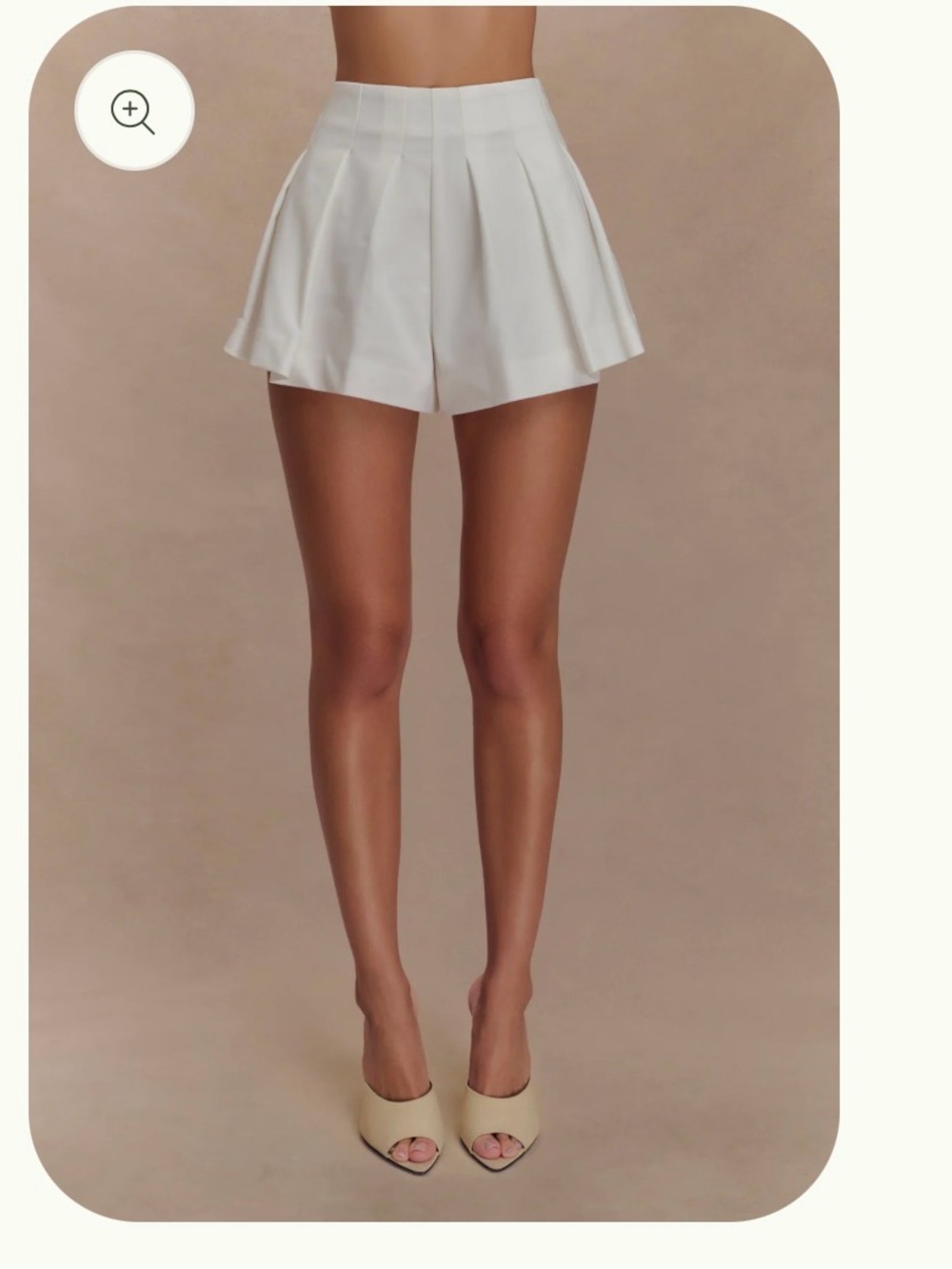 Meshki White Pleated Skort